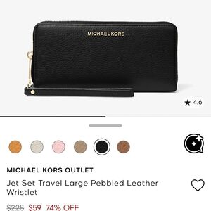 Michael Kors Black Pebbled Leather Wristlet